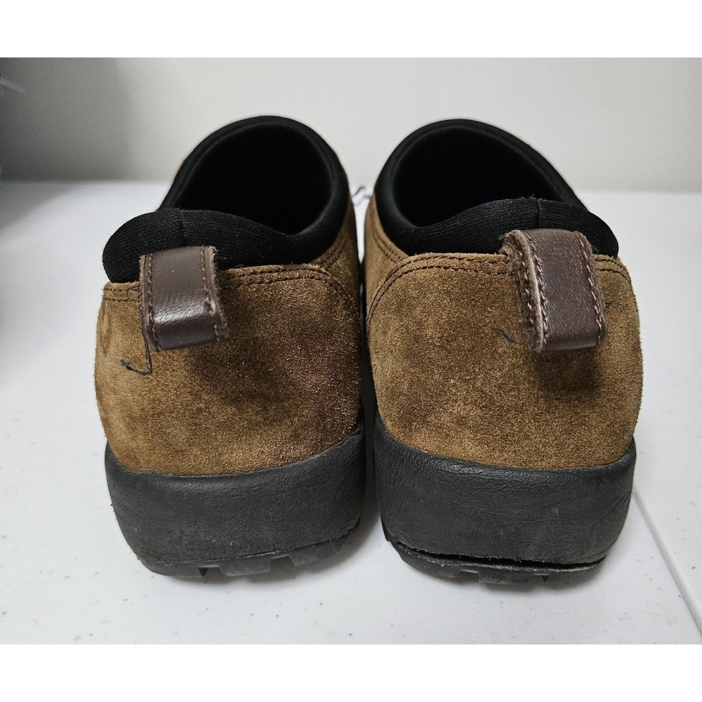 Lands End Slip On Shoes Mens 9D Brown Suede Moc Toe Rugged Lug Sole Loafers - Picture 6 of 8